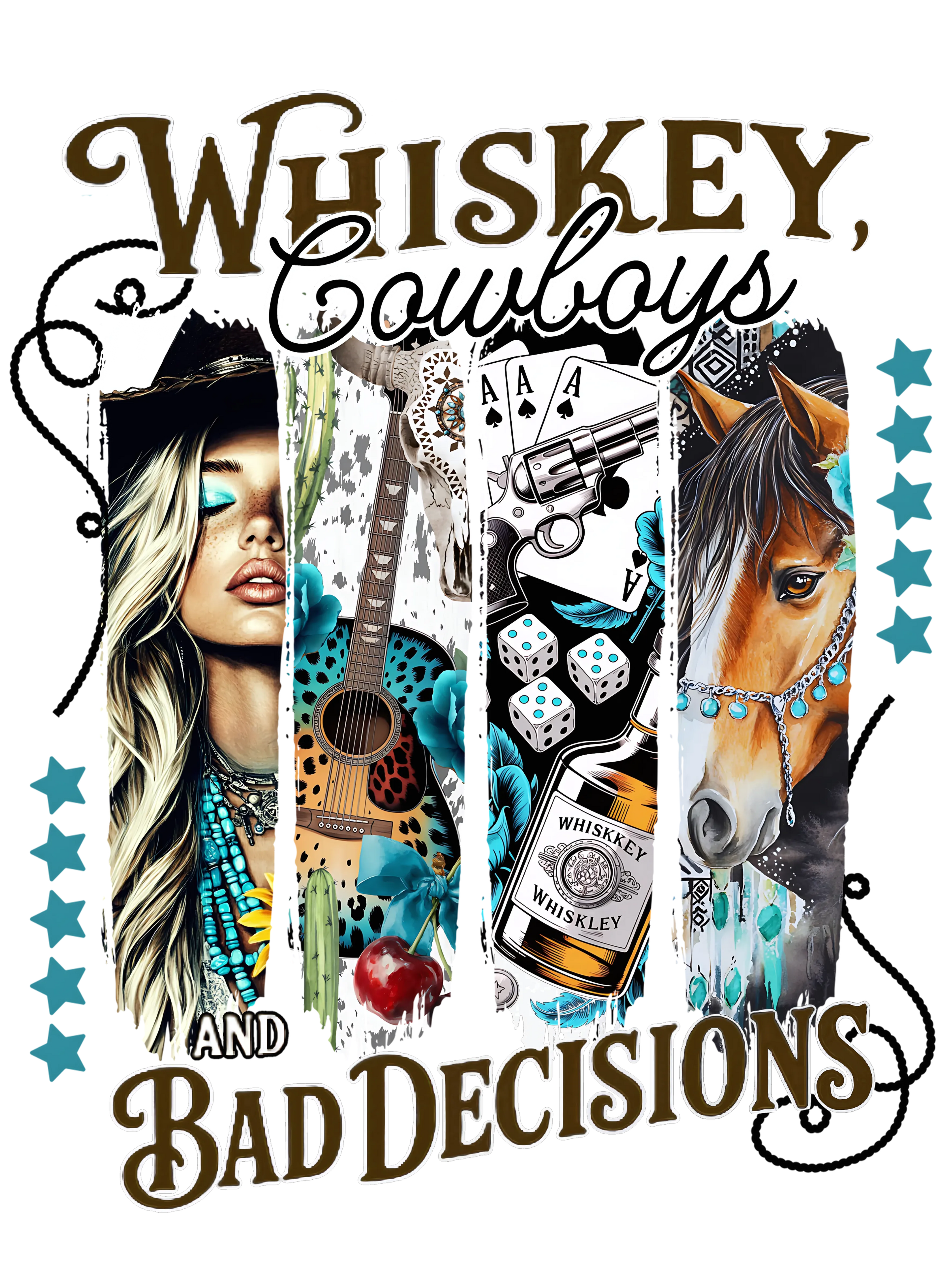 🔥 Whiskey, Cowboys &amp; Bad Decisions Tee 🔥