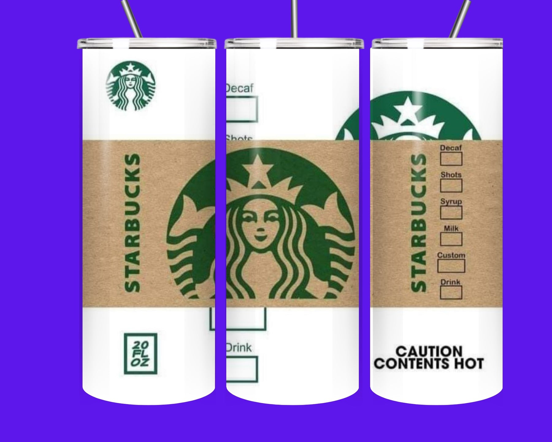 Starbucks Style 20oz Stainless Steel Tumbler with Straw | Hot & Cold Travel Cup