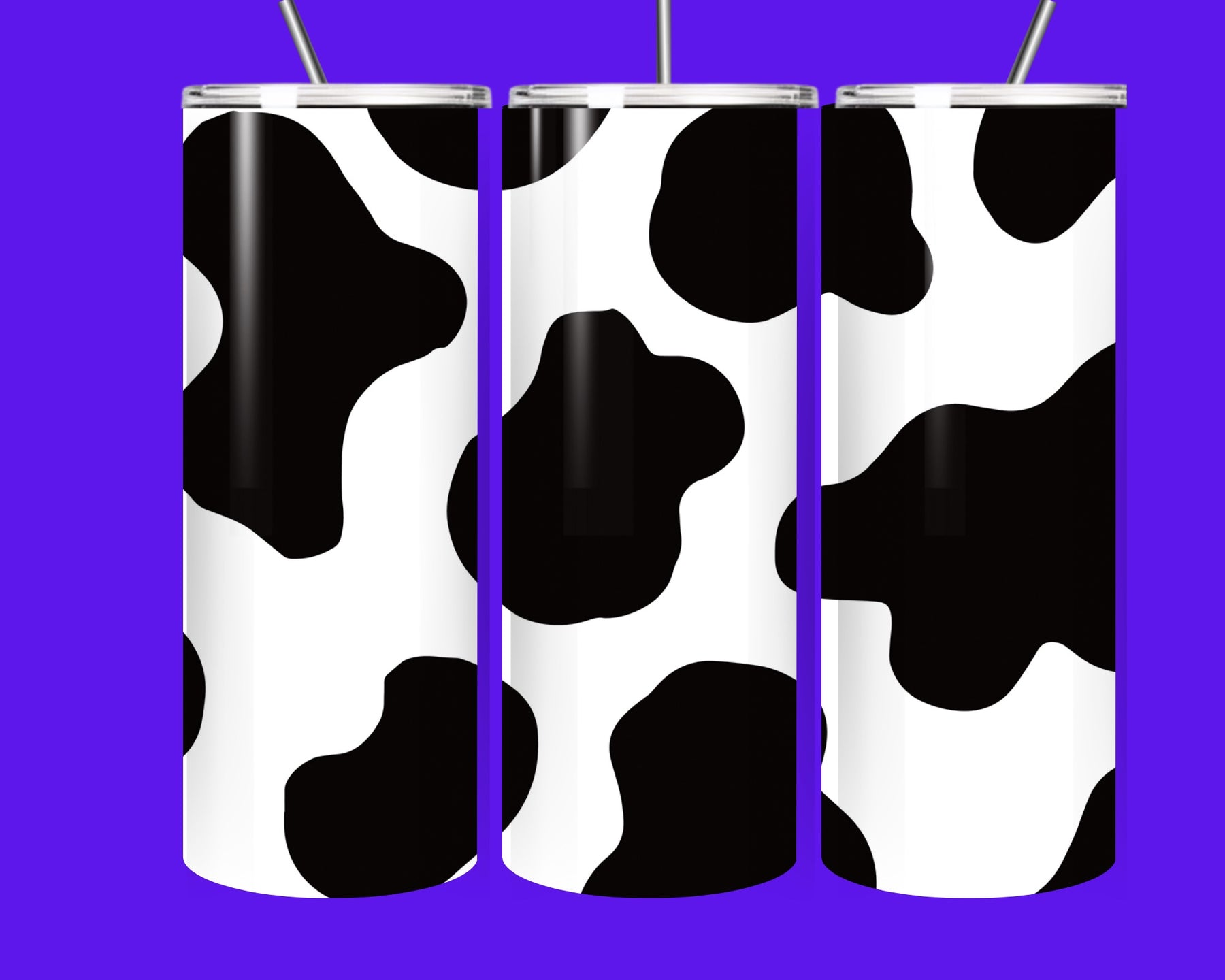 🐮 Moo-velous Cow Print 20oz Tumbler – Sip in Style! 🤍🖤