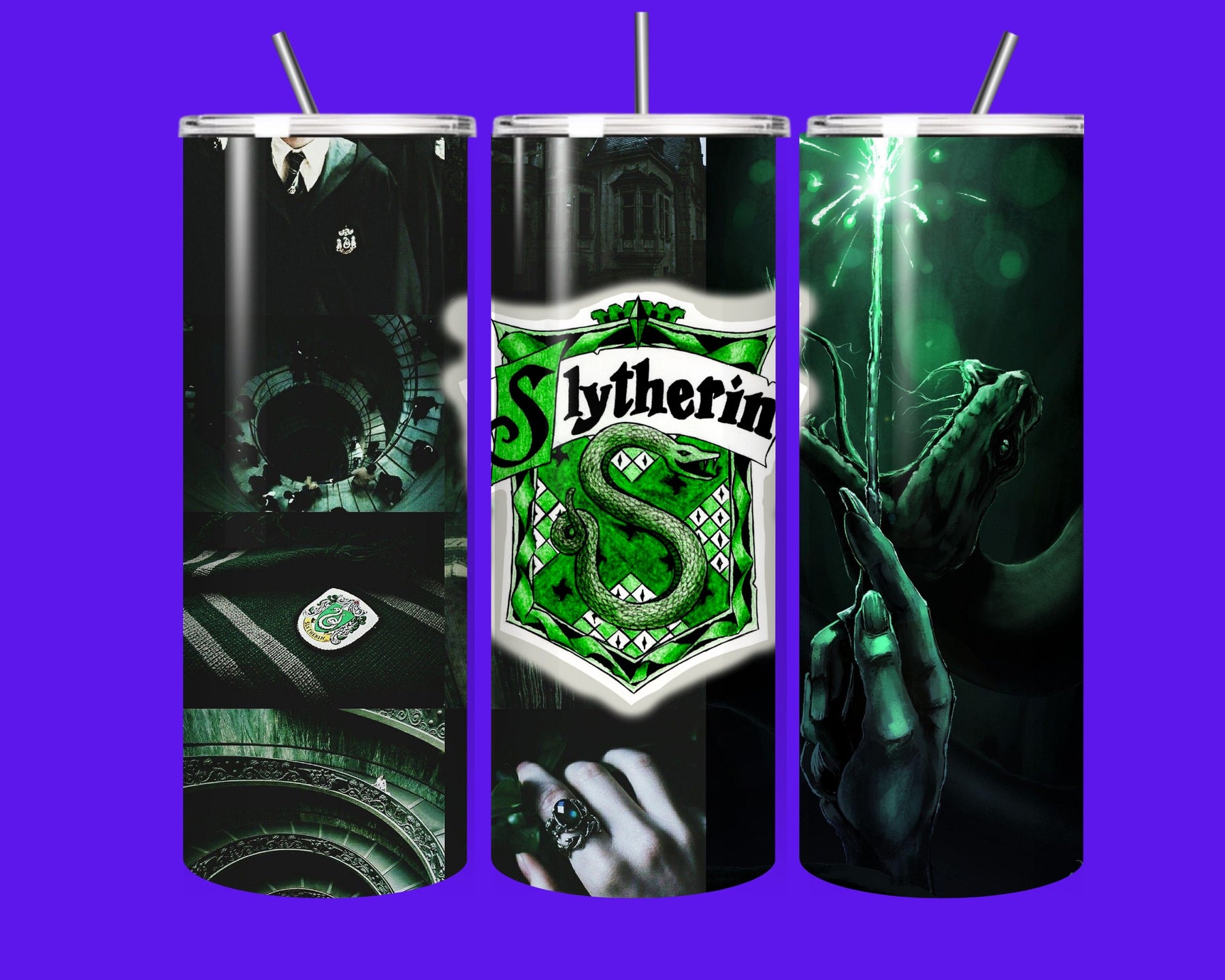 🐍 Slytherin Magic 20oz Tumbler – For the Ambitious, Cunning & Bold! 💚✨