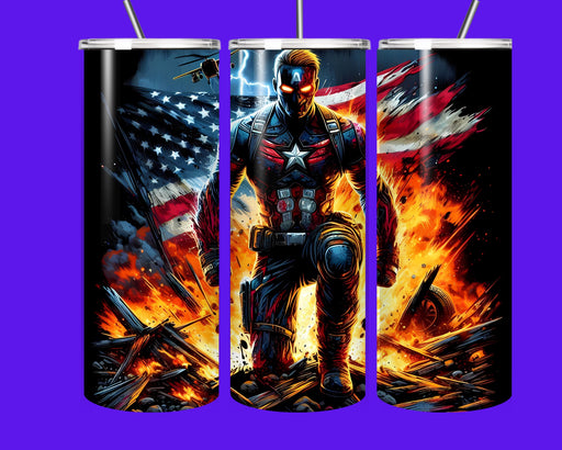 🔥 Patriotic Power 20oz Tumbler – “Stars, Stripes &amp; Fire” Edition 🇺🇸🔥