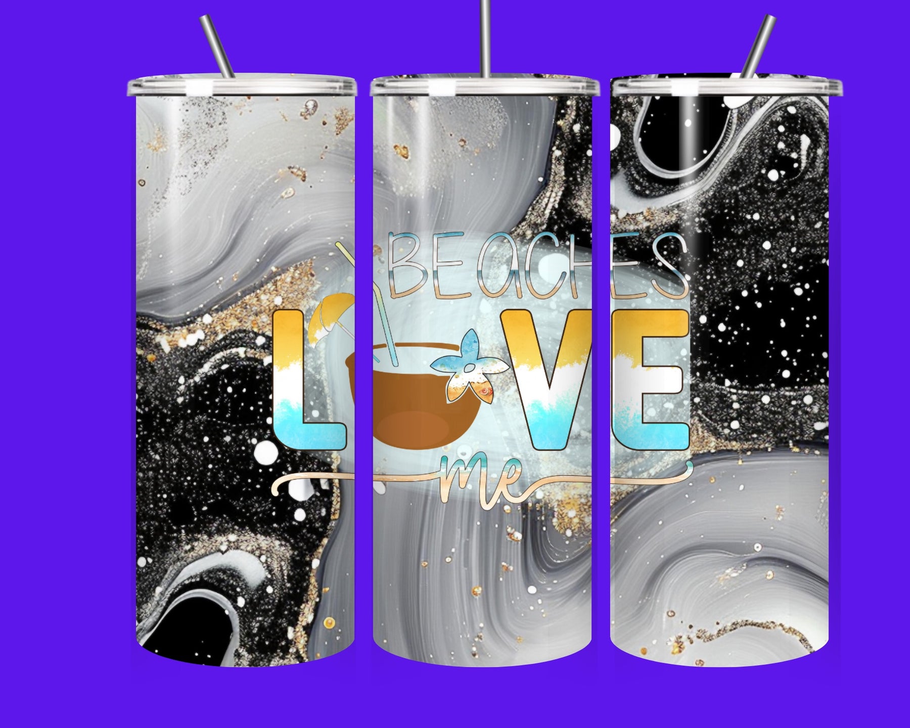 ✨“Beaches Love Me” 20oz Stainless Steel Tumbler 🌴☀️