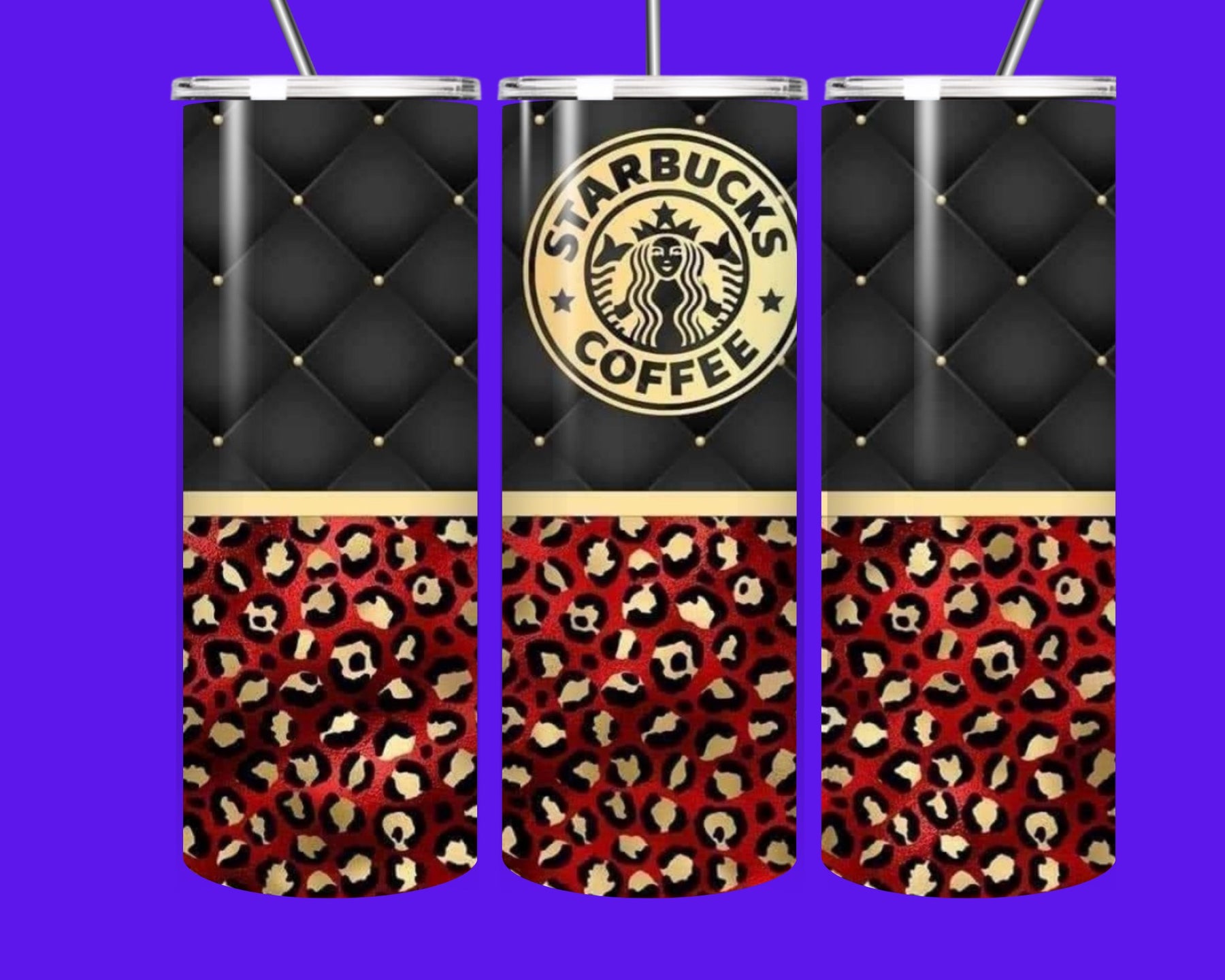 Luxury Leopard Coffee Lover 20oz Skinny Tumbler – Insulated Stainless Steel Cup with Straw