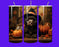 Fall Puppy Witch Tumbler 20oz – Cute Dog Halloween Cup with Straw, Autumn Pumpkin Stainless Steel Skinny Tumbler