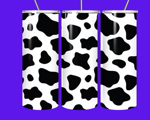 Cow Print 20oz Stainless Steel Tumbler with Straw – Insulated Farmhouse Coffee Cup Gift
