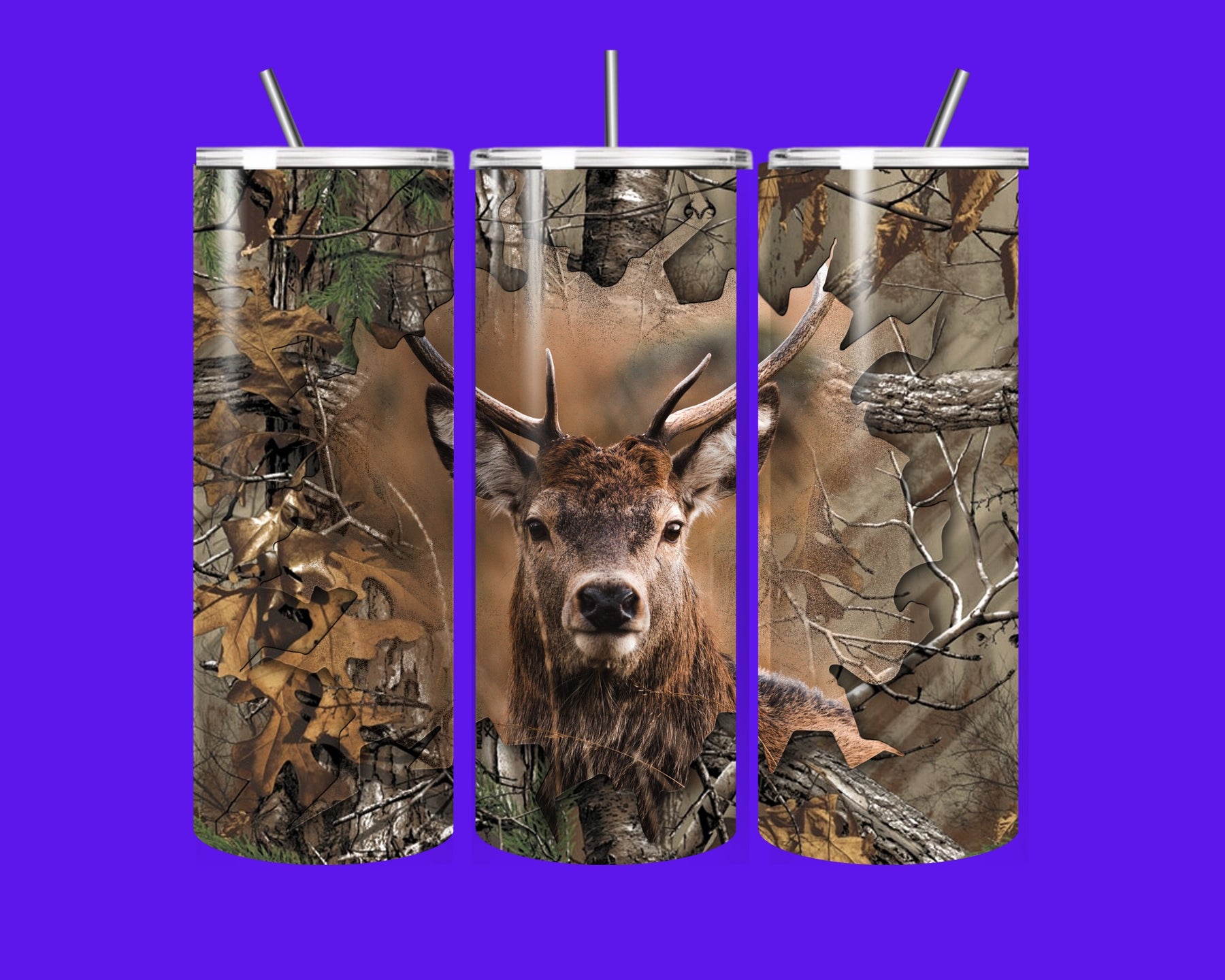 🦌 Deer Hunter’s Dream Tumbler – 20oz Stainless Steel with Straw