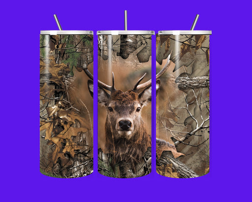 🦌 Deer Hunter’s Dream Tumbler – 20oz Stainless Steel with Straw