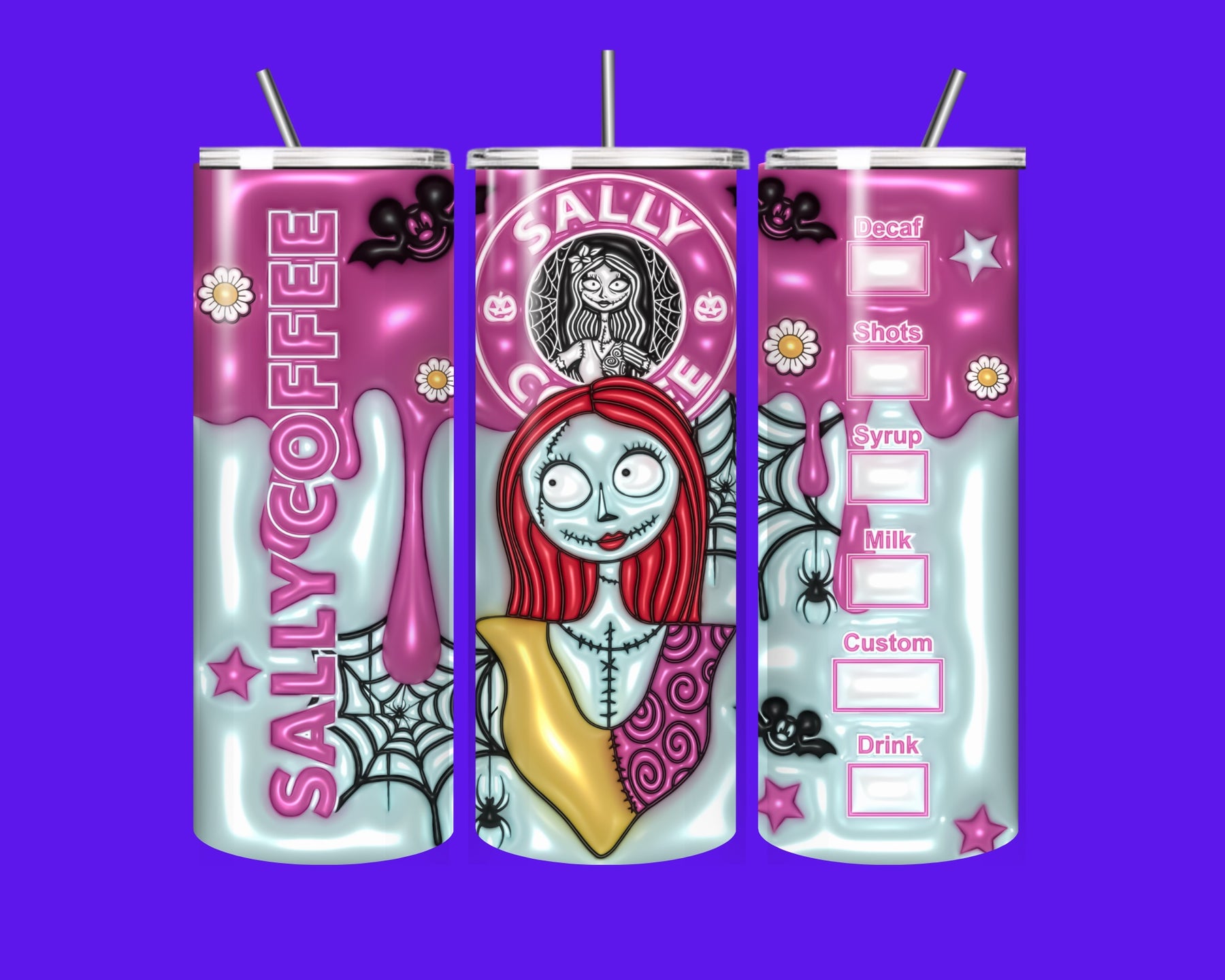 Sally Coffee 20oz Tumbler – Spooky Halloween Travel Mug with Straw