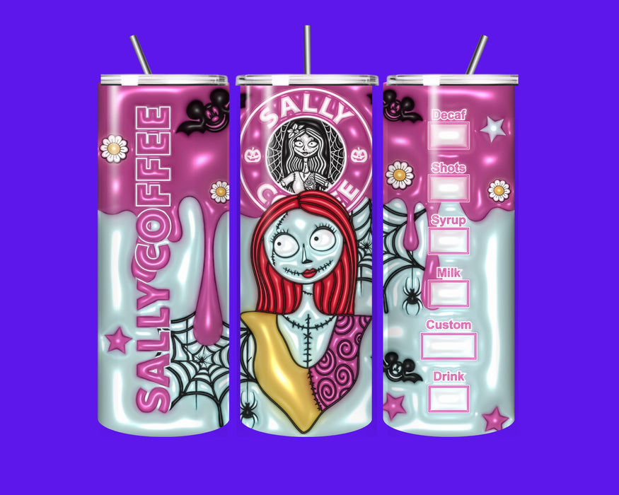 Sally Coffee 20oz Tumbler – Spooky Halloween Travel Mug with Straw
