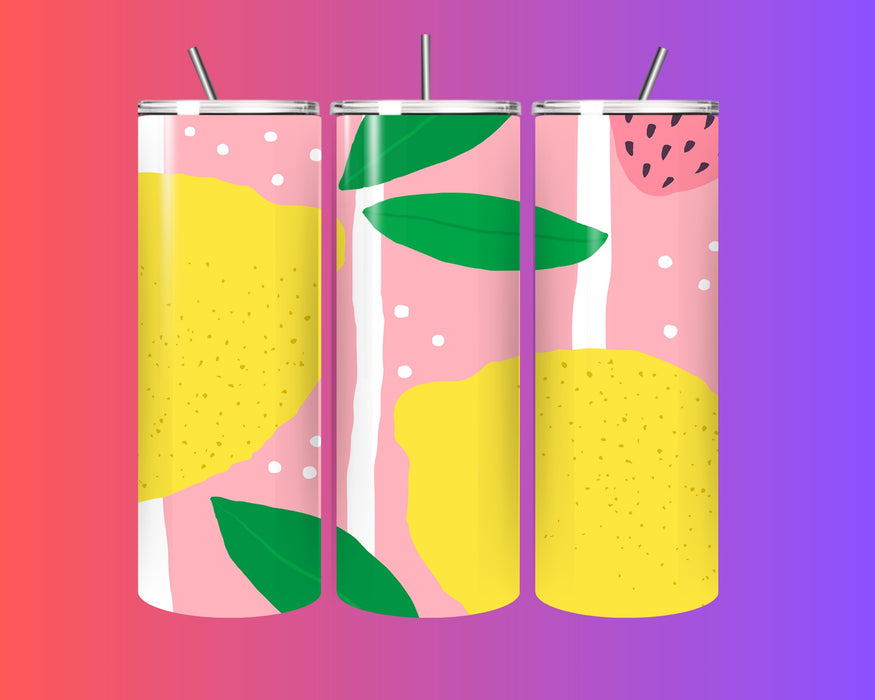 🍋✨ Summer Vibes 20oz Tumbler w/ Straw – Fresh, Fun & Spill-Proof! 🌸🥤