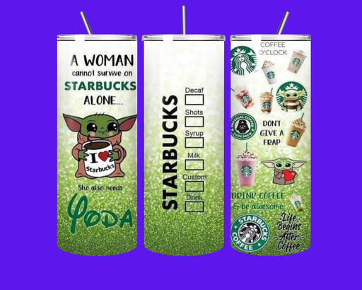 ⭐ Baby Yoda Starbucks-Inspired 20oz Tumbler with Straw ⭐