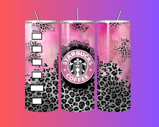 🌸 Pink Leopard Starbucks-Inspired 20oz Tumbler with Straw 🐆✨
