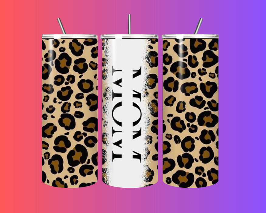 🐆 Fierce & Fabulous Leopard Print Tumbler – 20oz with Straw