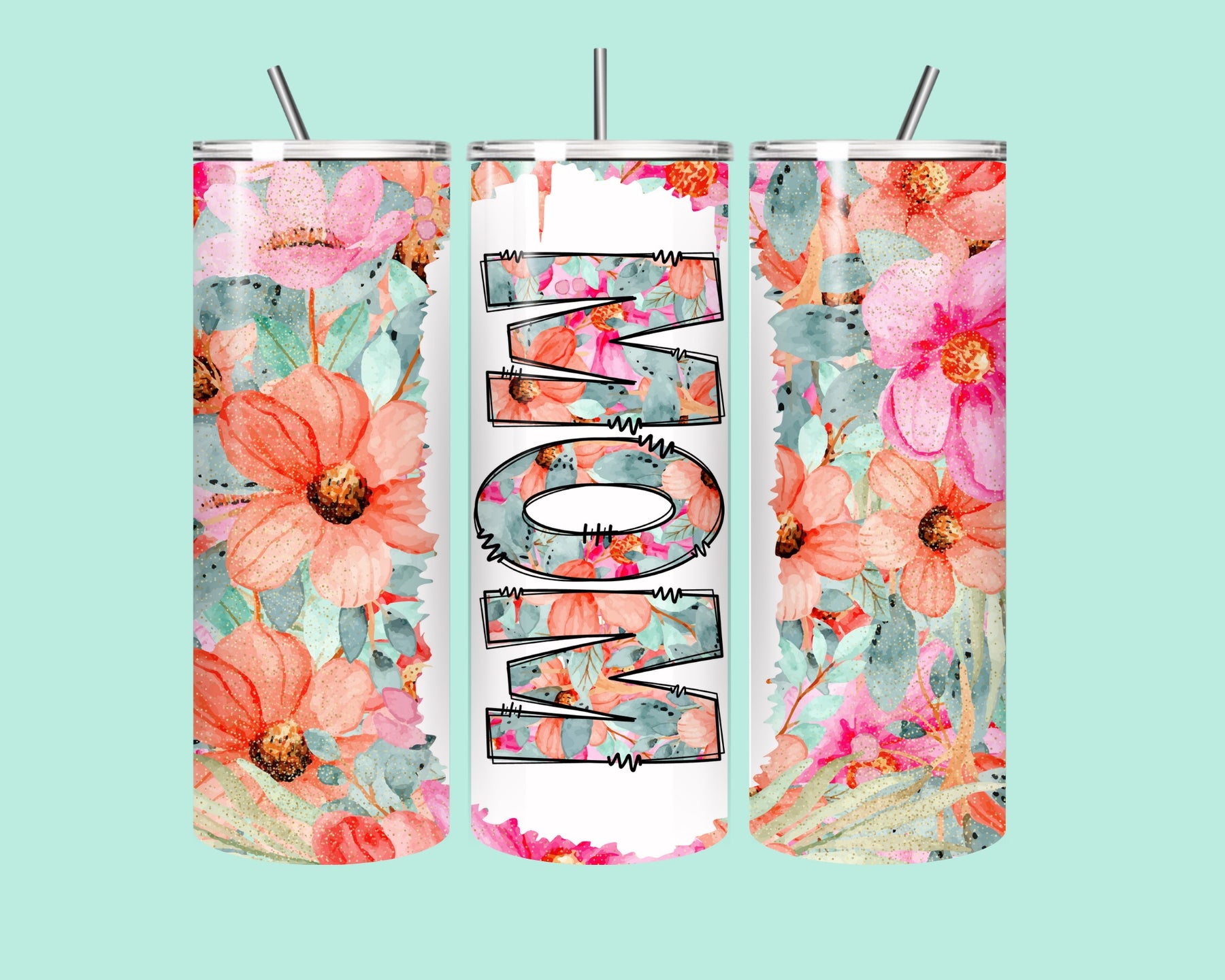 🌸 MOM Floral 20oz Tumbler – A Blooming Gift from the Heart! 💖