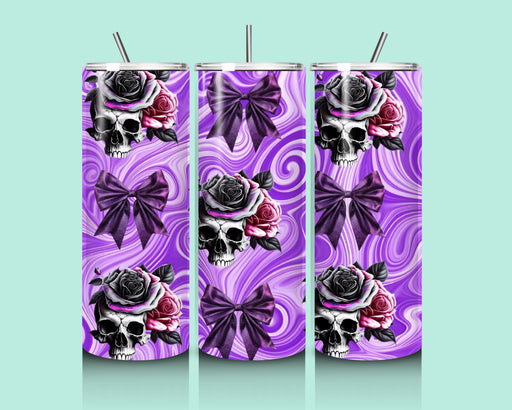 💜💀 "Skulls & Bows – Fierce Meets Fabulous" 20oz Tumbler 💀💜