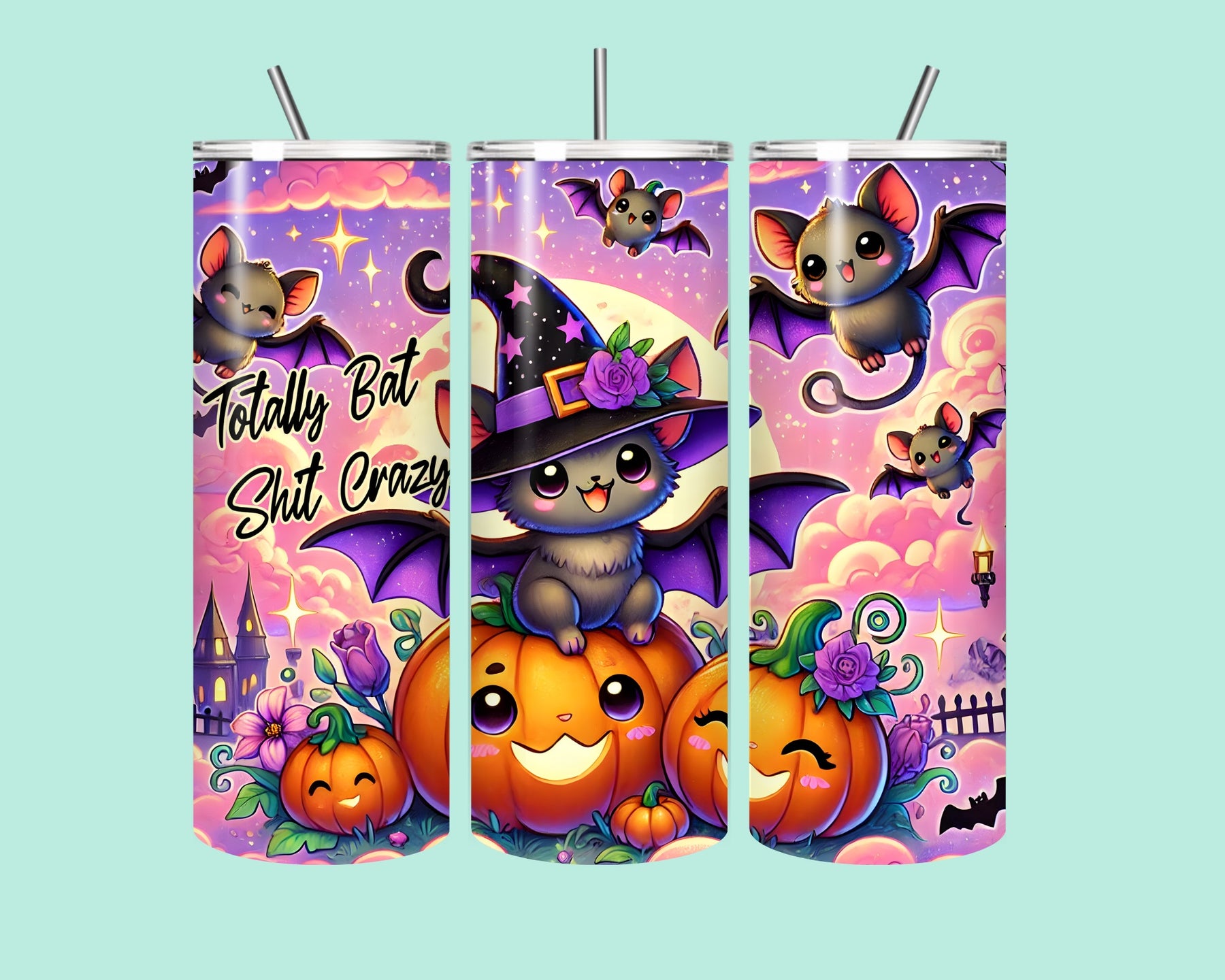 Halloween Tumbler – Totally Batty & Adorably Spooky | 20oz Stainless Steel Cup