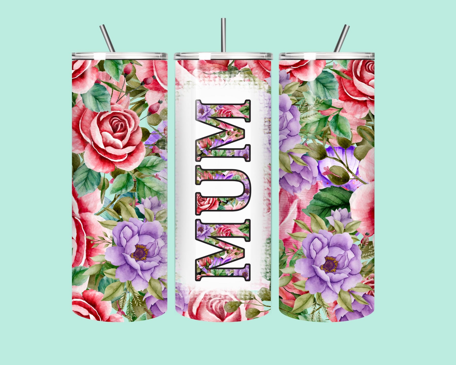 🌸 Mum’s Floral Bliss 20oz Tumbler 🌸