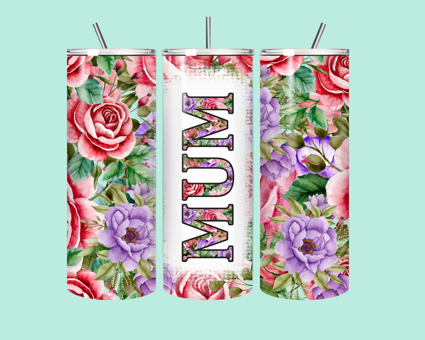 🌸 Mum’s Floral Bliss 20oz Tumbler 🌸