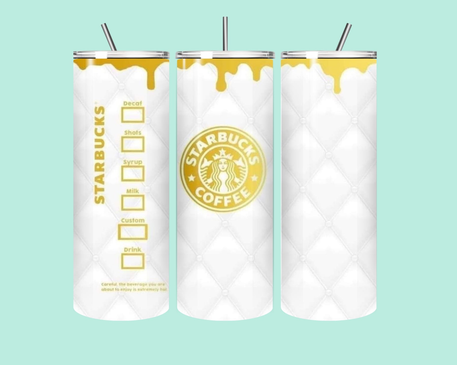 ☕✨ Golden Drip Luxe Starbucks-Inspired 20oz Tumbler ✨☕