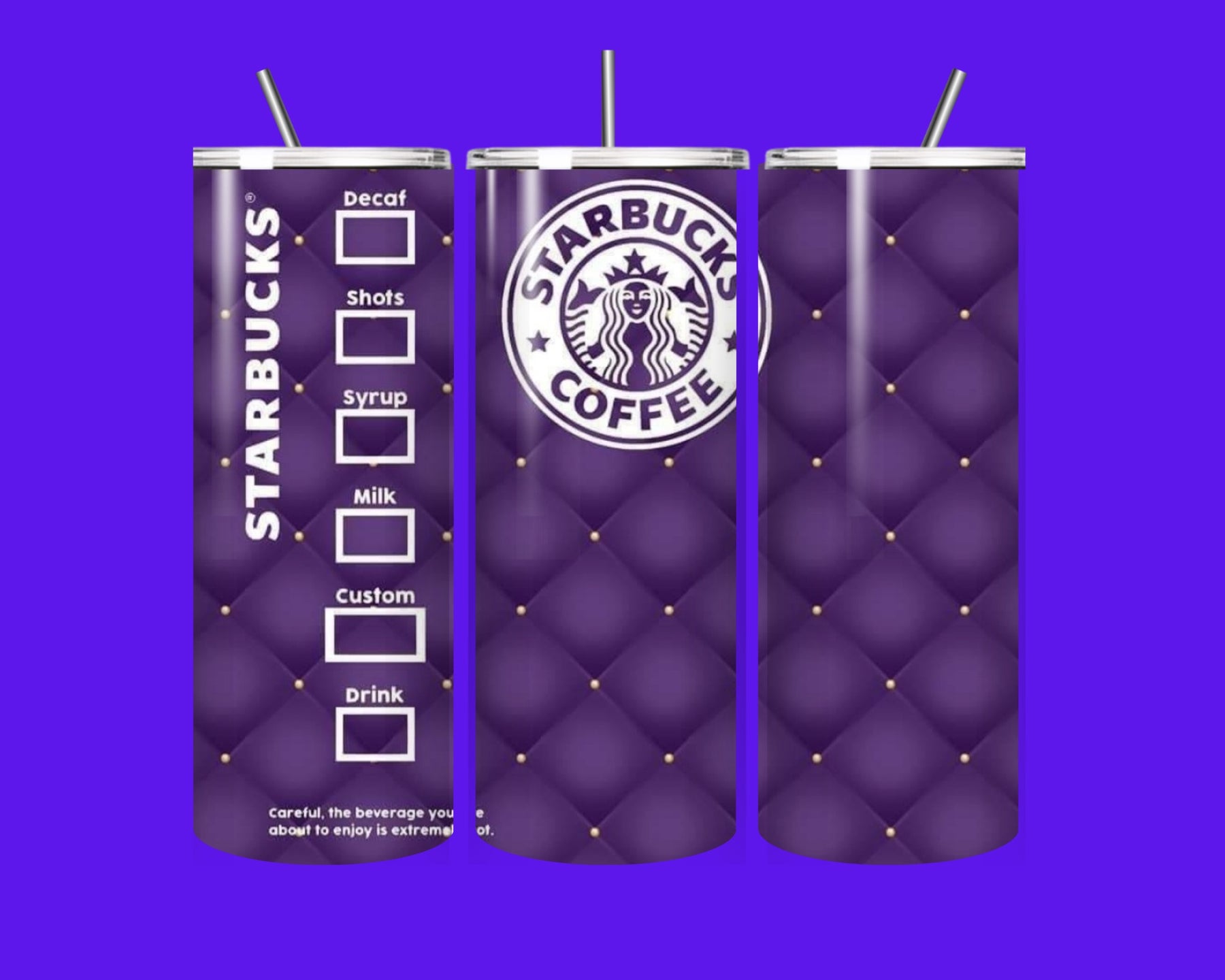 💜 Luxe Purple Starbucks-Inspired 20oz Tumbler – Sip in Style! ☕✨