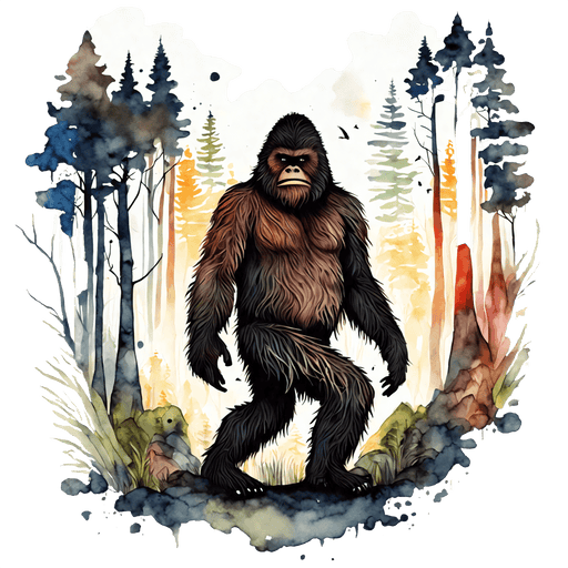 Bigfoot in the Wild – Mystical Forest Art Print 🐾