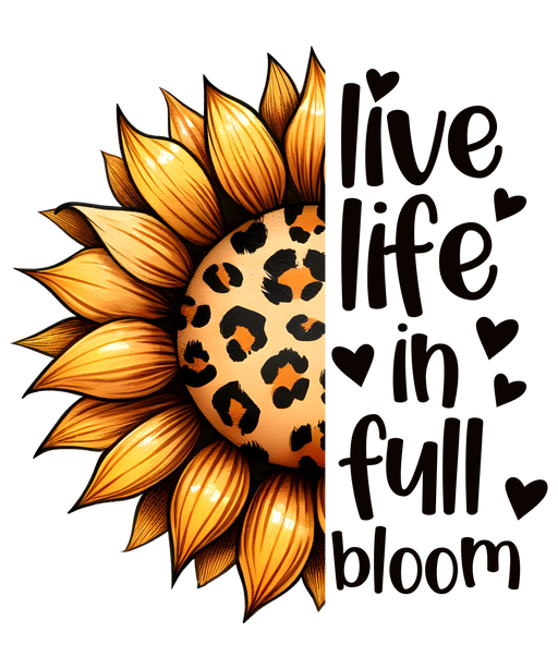 🌻 Live Life in Full Bloom – Sunflower & Leopard Print Tee 🌻
