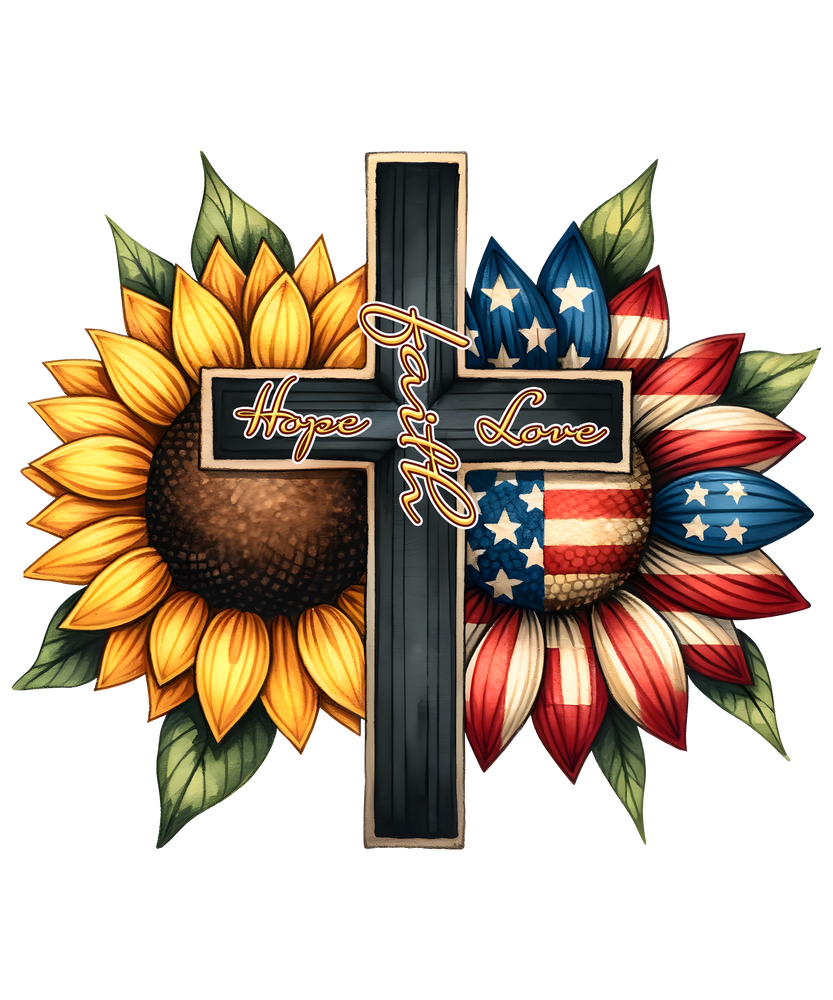 ⭐ Patriotic Faith, Hope & Love Sunflower Shirt ⭐