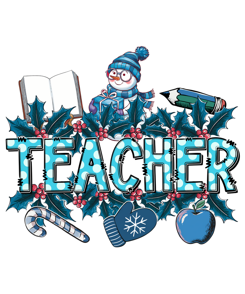 🎄✨ Festive Teacher Christmas Shirt – Cute Holiday Snowman Gift Tee 🎁🍎