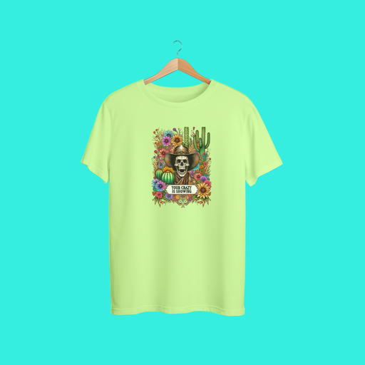 Your Crazy Is Showing — Western Skull &amp; Cactus Floral Tee 🤠💀🌵🌸