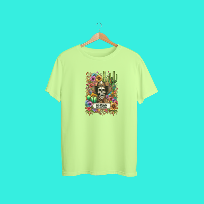 Your Crazy Is Showing — Western Skull &amp; Cactus Floral Tee 🤠💀🌵🌸