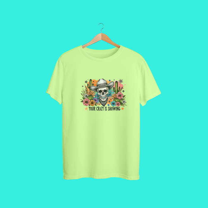 Your Crazy Is Showing – Western Cowgirl Skull Tee 🤠🌵💀