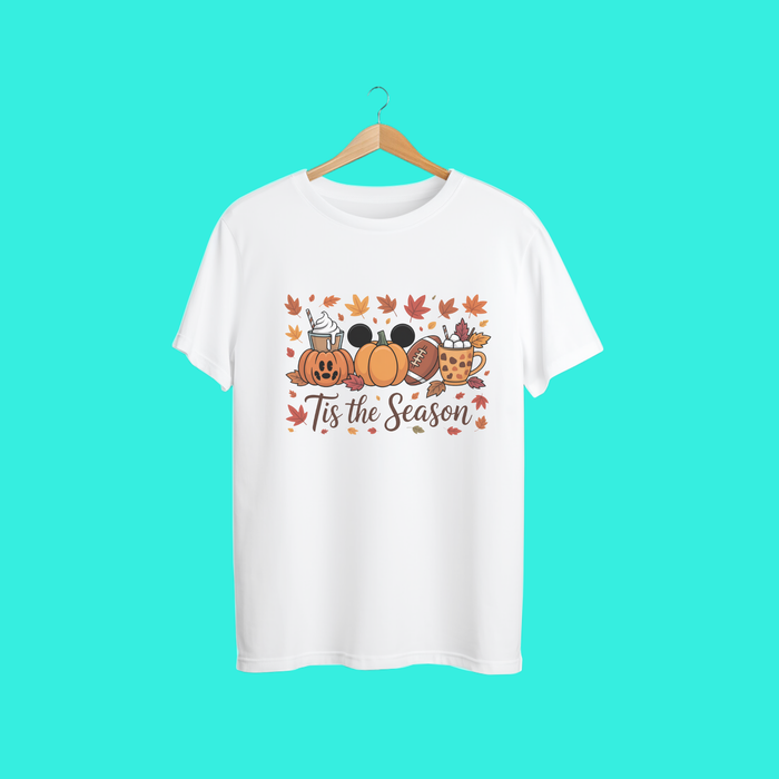 “’Tis the Season Fall Vibes Tee – Pumpkin, Coffee &amp; Football Autumn Shirt 🍁🎃☕”