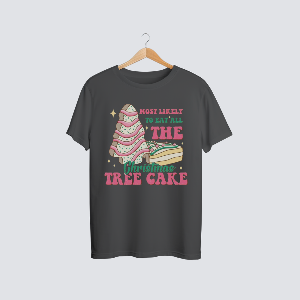 “Most Likely to Eat All the Christmas Tree Cake Shirt – Funny Christmas Shirt for Women – Holiday Snacks Tee – Little Debbie Christmas Tree Cake Lovers Gift”