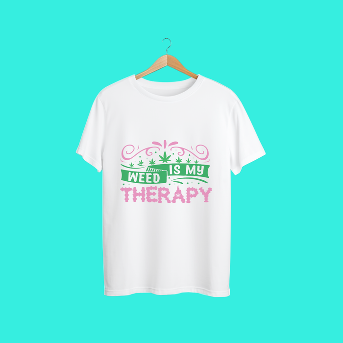 Weed Is My Therapy T-Shirt | Funny Cannabis Graphic Tee | Chill Vibes Stoner Shirt for Relaxed Lifestyle