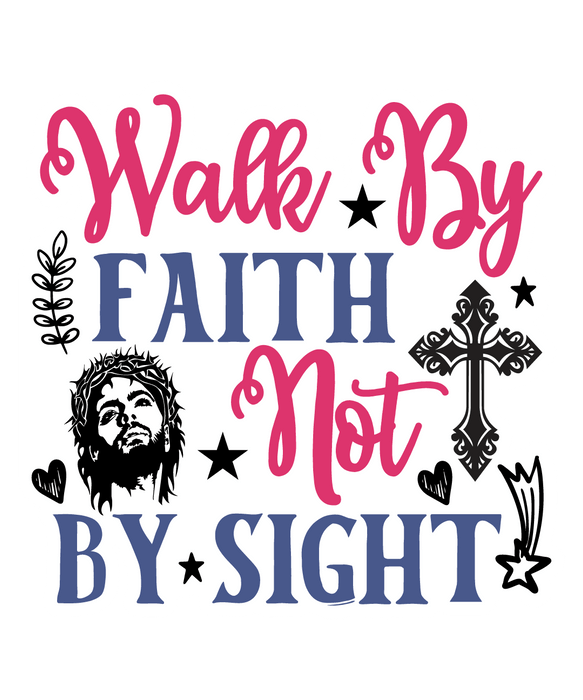 Inspirational Christian sticker with faith quote printed on waterproof vinyl