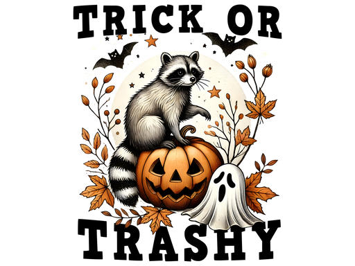 Cute Raccoon Halloween Shirt 🎃 Ghost Pumpkin Fall Graphic Tee